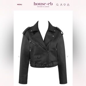 House of CB ‘Lumia’ Black Leather Jacket size Medium